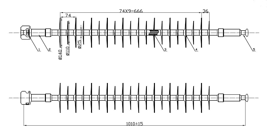 70kn composite suspension insulator